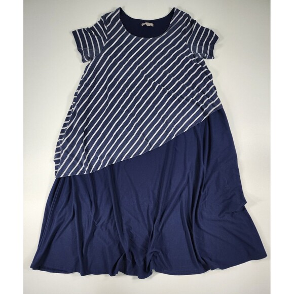 Woman Within Dresses & Skirts - Woman Within Dress Womens L 18/20 Blue White Striped